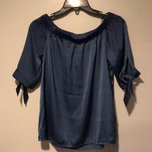 H&M Off the Shoulder Silk Blouse